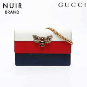 Gucci Queen Margaret Bee Chain Wallet Shoulder Bag Multicolor